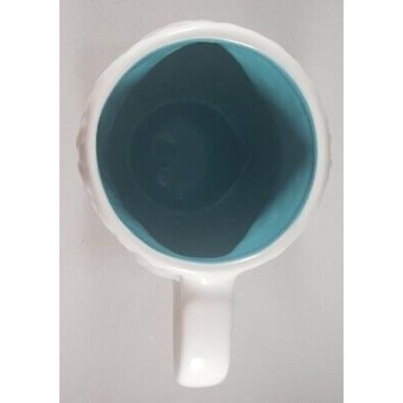 Homestead International - White & Aqua - Owl Coffee Mug Tea Cup Embossed  Owl - Picture 7 of 7